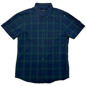 Welcome Stranger Linen Button Down Shirt Mens Large Tartan Plaid San Francisco